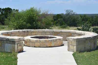 Concrete Patio With a Firepit!